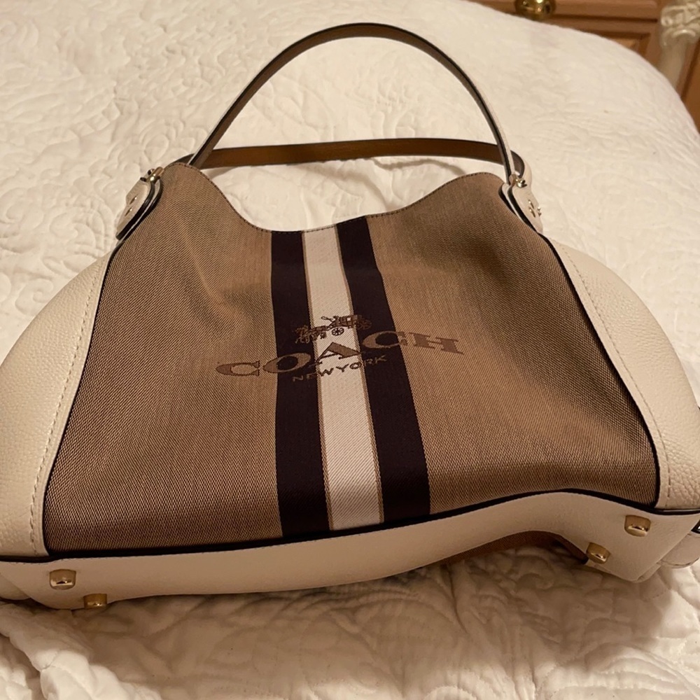 COACH tan and cream handbag​